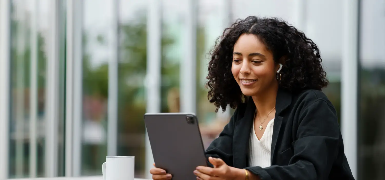 woman using digital tablet technology 1d
